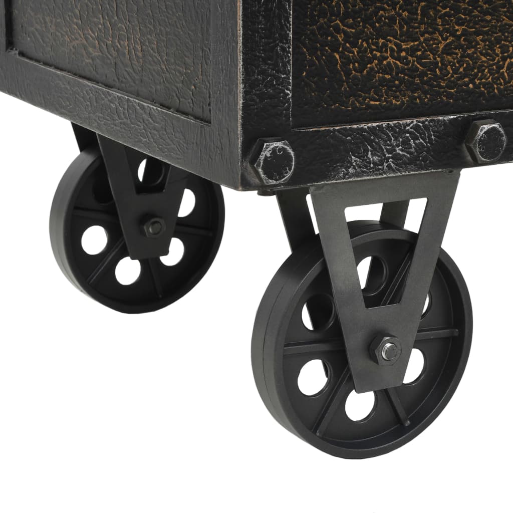 Cassapanca in Legno Massello di Abete e Similpelle 80,5x41x50cm - homemem39