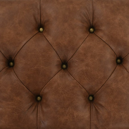 Cassapanca in Legno Massello di Abete e Similpelle 80,5x41x50cm