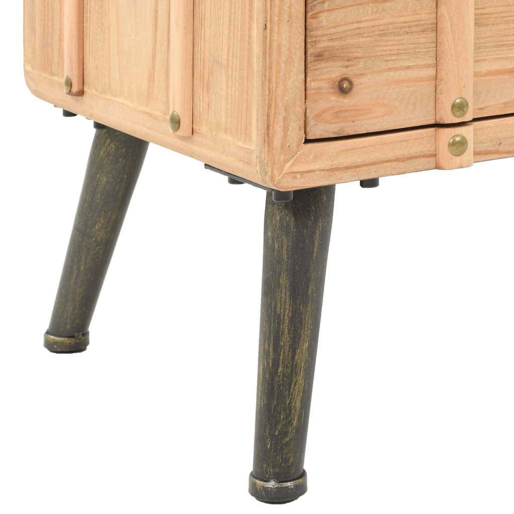 Comodino in Legno Massello di Abete 50x35x57 cm - homemem39