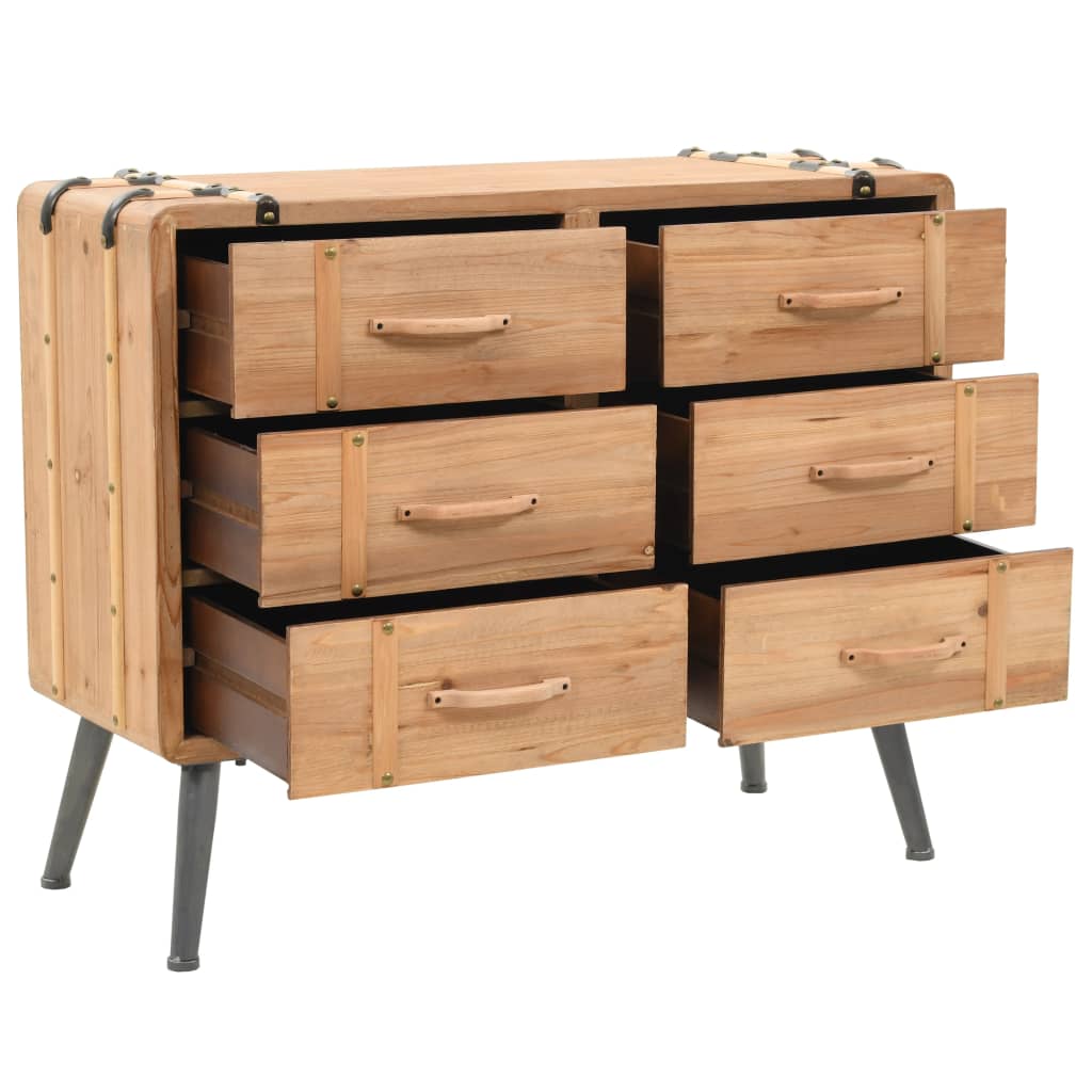 Cassettiera in Legno Massello di Abete 91x35x73 cm | homemem39