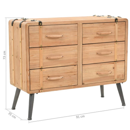 Cassettiera in Legno Massello di Abete 91x35x73 cm | homemem39
