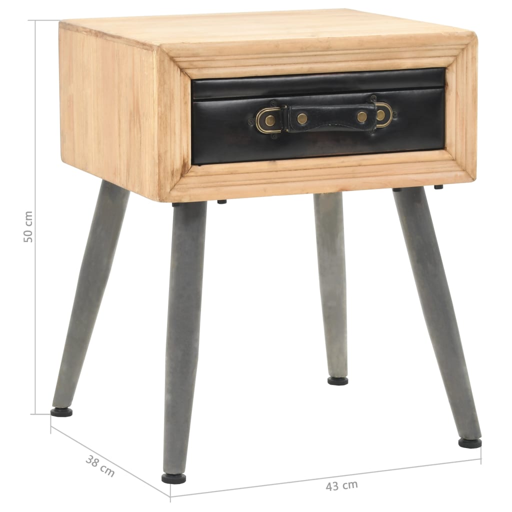Comodino in Legno Massello di Abete 43x38x50 cm - homemem39
