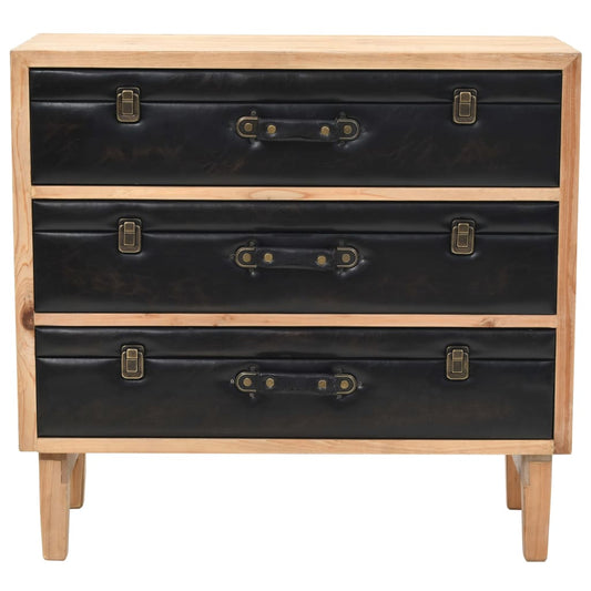 Cassettiera in Legno Massello di Abete 80x36x75 cm - homemem39