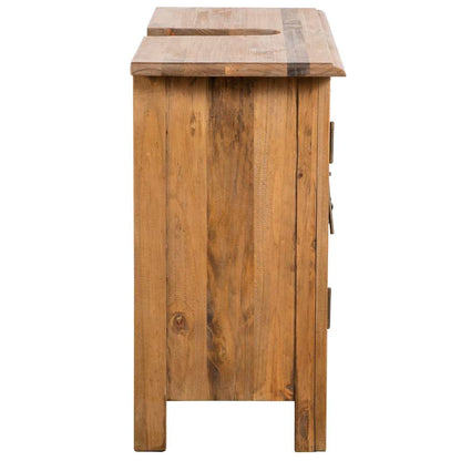 Vanità da Bagno in Legno Massello di Pino 70x32x63 cm - homemem39