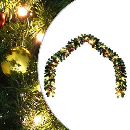 Ghirlanda di Natale Decorata con Palline e Luci a LED 5 m | homemem39