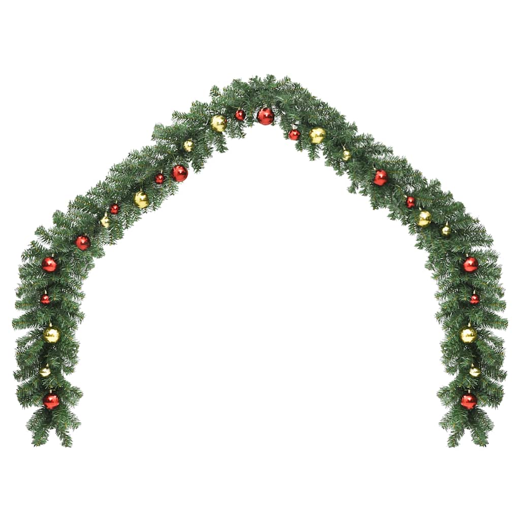 Ghirlanda di Natale Decorata con Palline e Luci a LED 5 m | homemem39