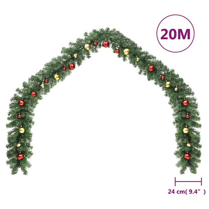 Ghirlanda di Natale Decorata con Palline e Luci a LED 20 m | homemem39