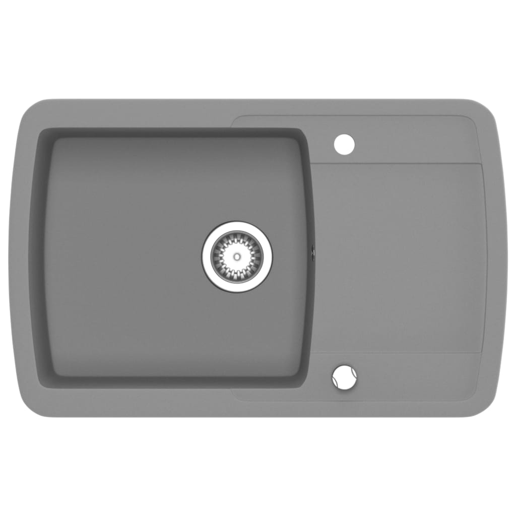 Lavello da Cucina in Granito Vasca Singola Grigio - homemem39