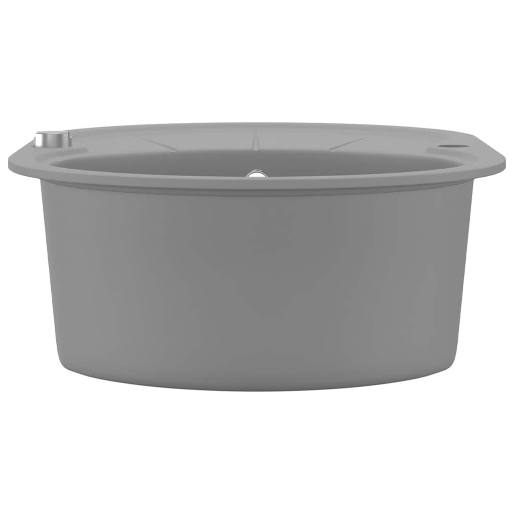 Lavello da Cucina in Granito Vasca Singola Ovale Grigio | homemem39