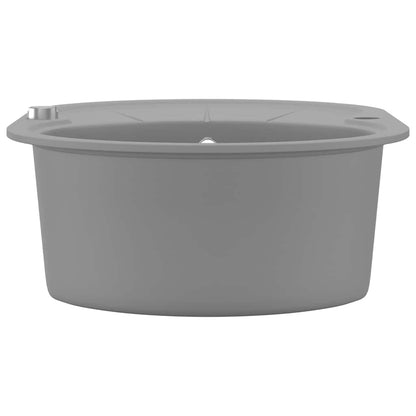 Lavello da Cucina in Granito Vasca Singola Ovale Grigio | homemem39