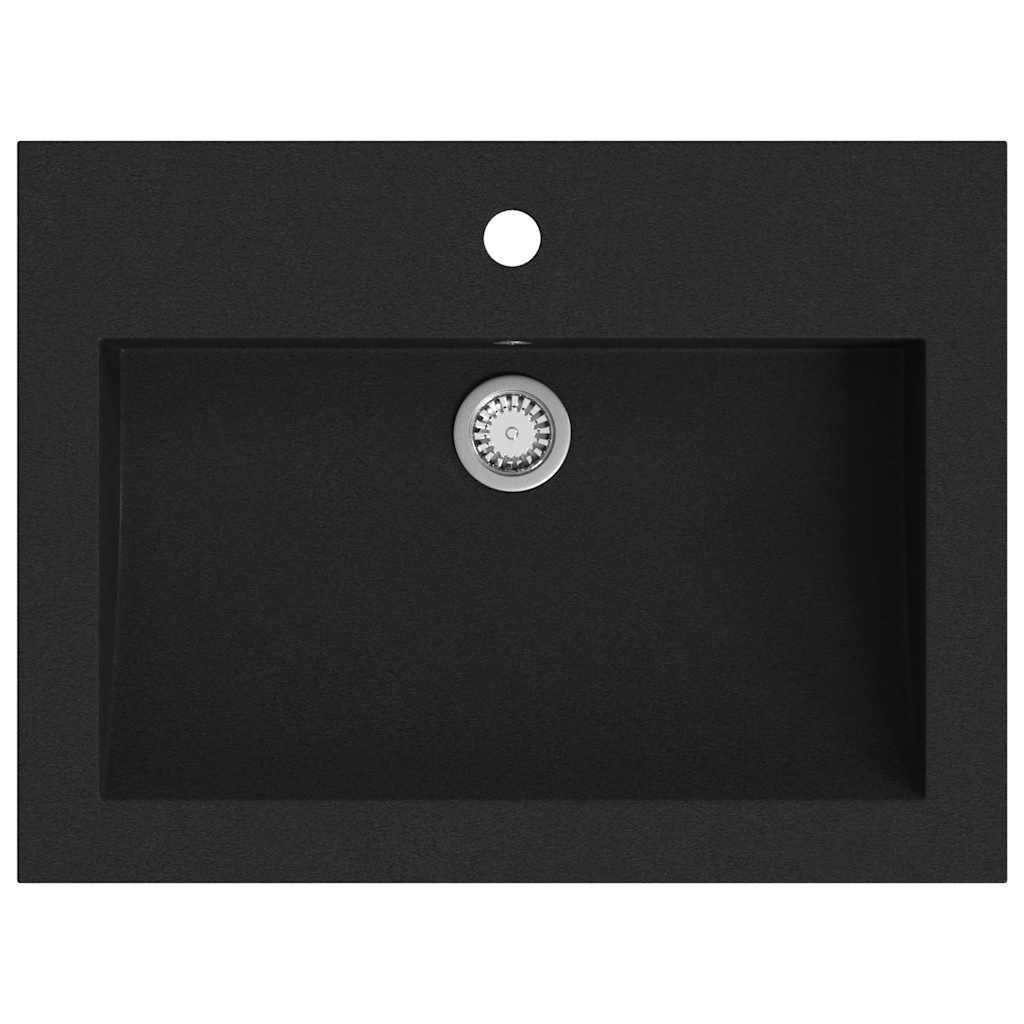 Lavandino in Granito 600x450x120 mm Nero - homemem39