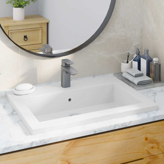 Lavandino in Granito 600x450x120 mm Bianco - homemem39