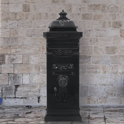 Cassetta della Posta in Alluminio Inossidabile Vintage Nera - homemem39