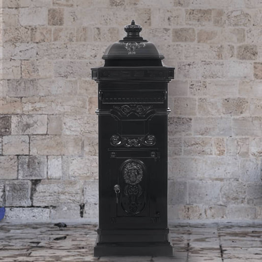 Cassetta della Posta in Alluminio Inossidabile Vintage Nera - homemem39