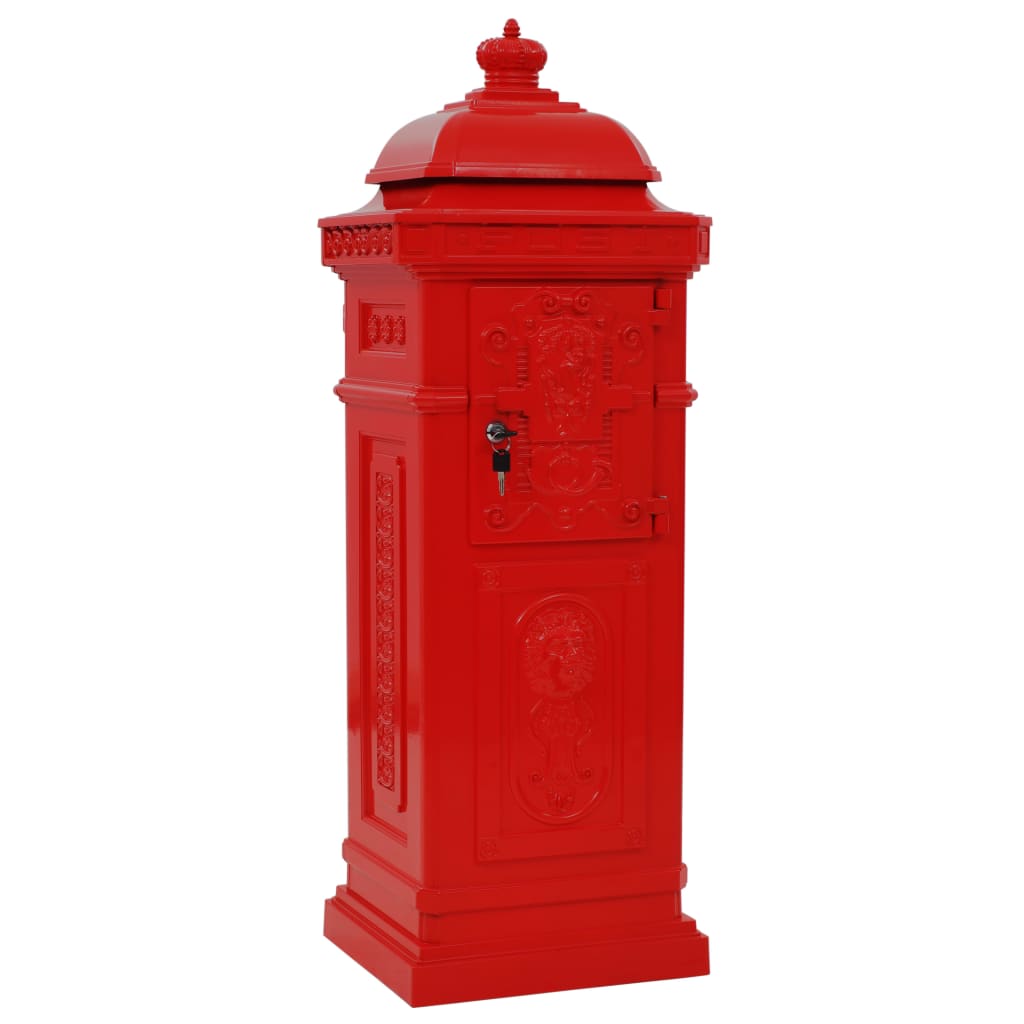 Cassetta della Posta in Alluminio Inossidabile Vintage Rossa - homemem39