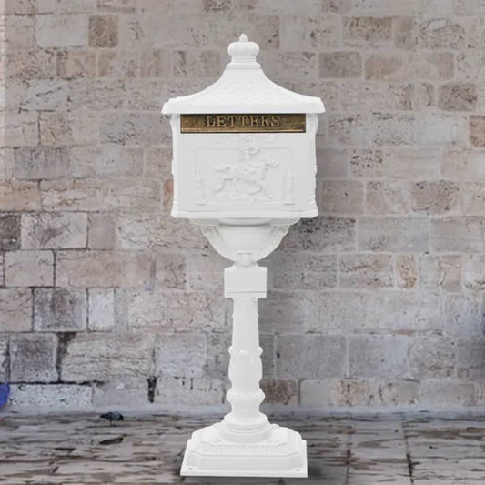 Cassetta della Posta in Alluminio Inossidabile Vintage Bianca - homemem39