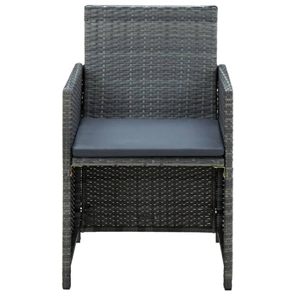 Set Divani da Giardino 4 pz con Cuscini in Polyrattan Grigio | homemem39