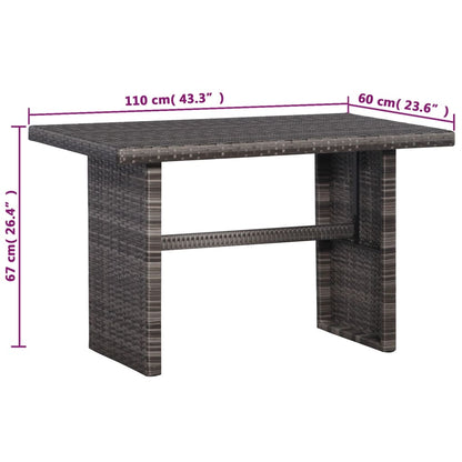 Set da Bistrot 3 pz con Cuscini in Polyrattan Grigio - homemem39