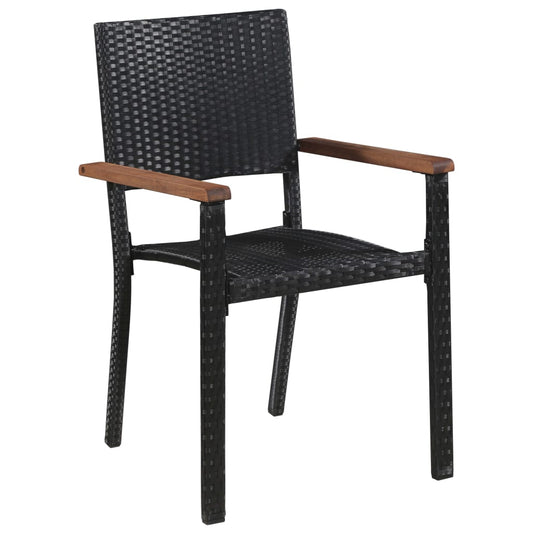 Sedie da Giardino 2 pz in Polyrattan Nero
