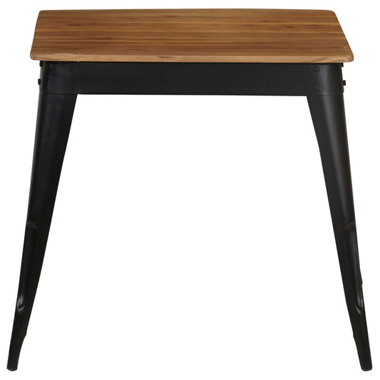 Tavolo da Pranzo in Massello d'Acacia e Acciaio 75x75x76 cm - homemem39