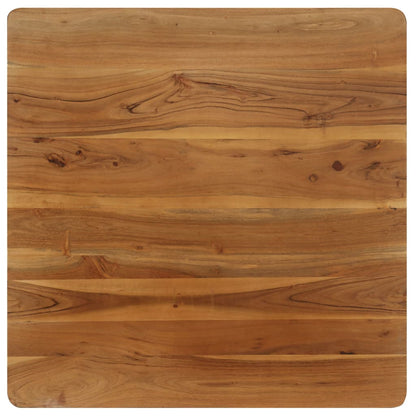 Tavolo da Pranzo in Massello d'Acacia e Acciaio 75x75x76 cm - homemem39