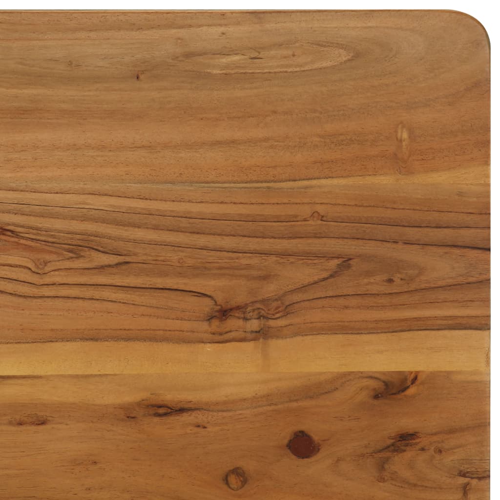 Tavolo da Pranzo in Massello d'Acacia e Acciaio 75x75x76 cm - homemem39