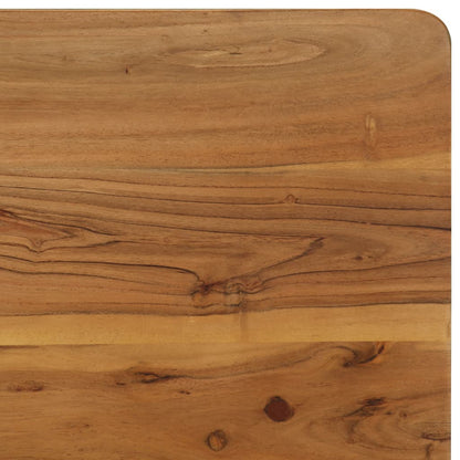 Tavolo da Pranzo in Massello d'Acacia e Acciaio 75x75x76 cm - homemem39