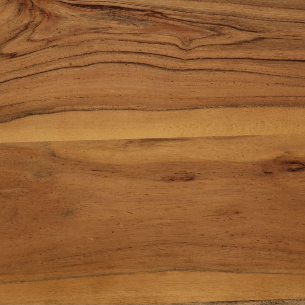 Tavolo da Pranzo in Massello d'Acacia e Acciaio 75x75x76 cm - homemem39