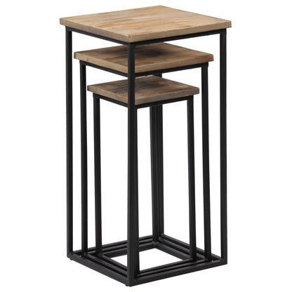 Set Tavolini per Piante 3 pz in Legno di Teak Recuperato | homemem39