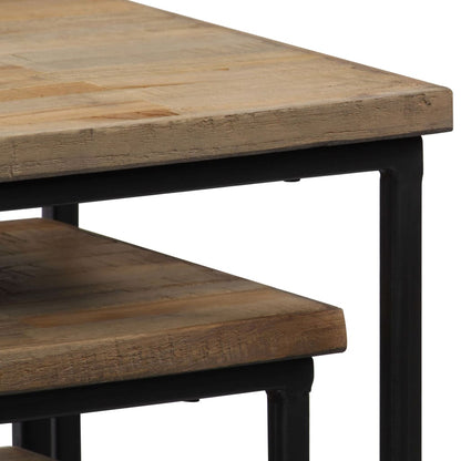 Set Tavolini per Piante 3 pz in Legno di Teak Recuperato | homemem39