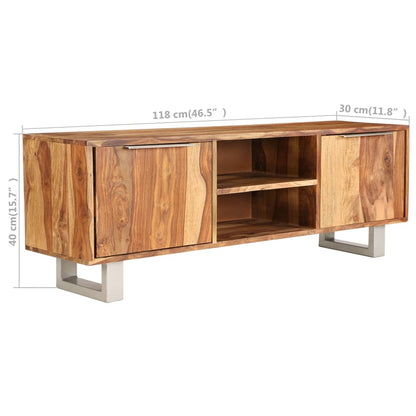 Mobile TV in Acacia Massello con Finitura Ambra 118x30x40 cm - homemem39