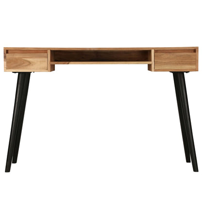 Scrivania in Legno Massello di Acacia 118x45x76 cm - homemem39