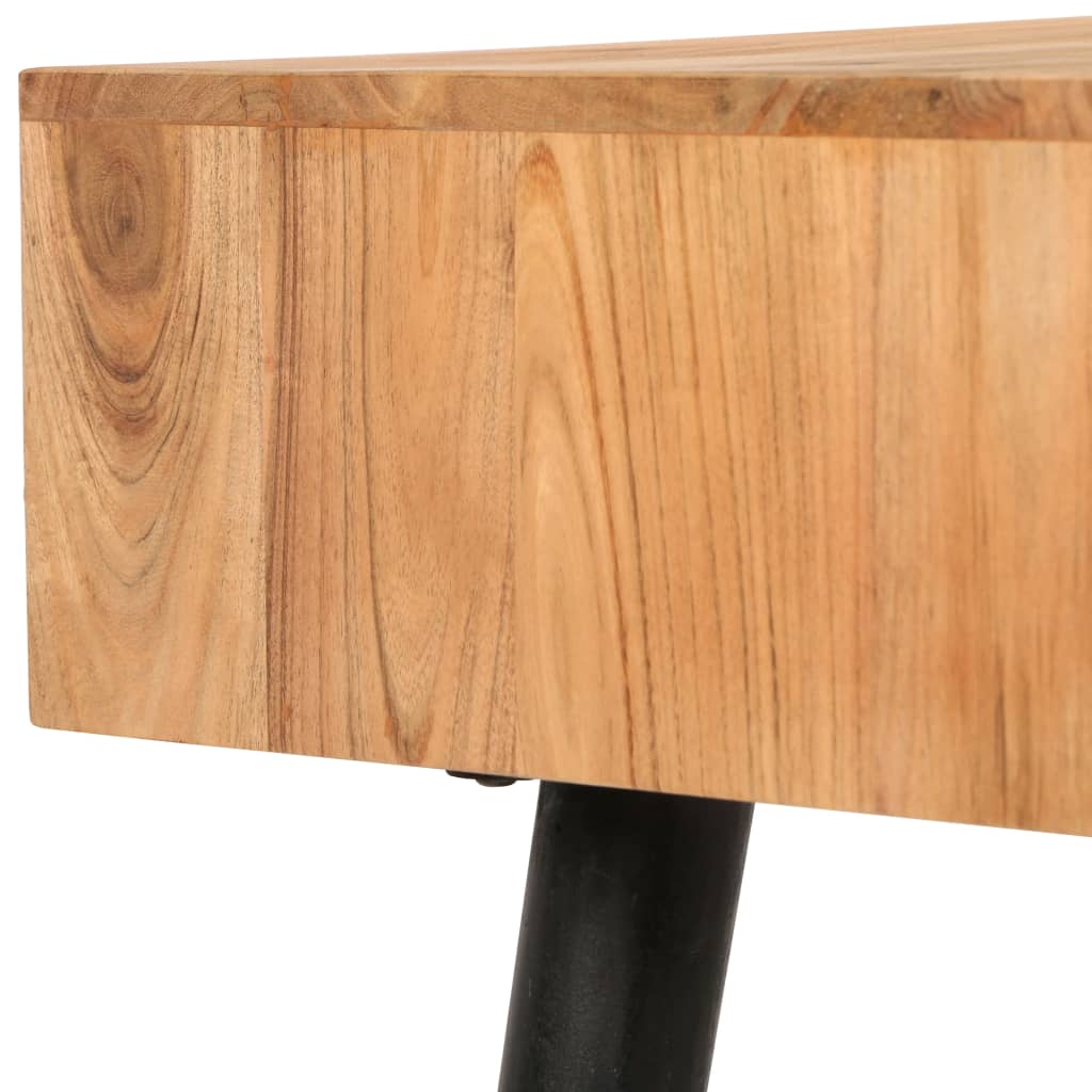Scrivania in Legno Massello di Acacia 118x45x76 cm - homemem39