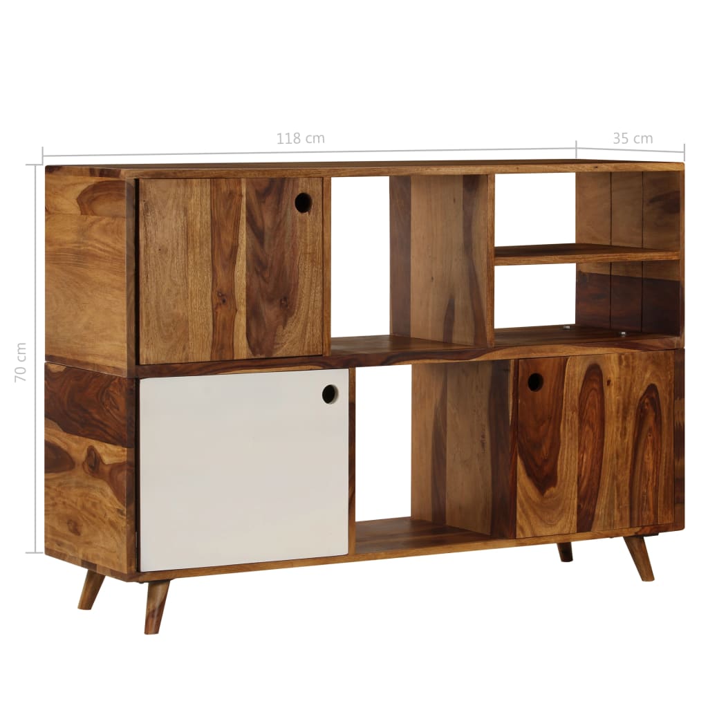 Credenza in Legno Massello di Sheesham 118x35x70 cm - homemem39