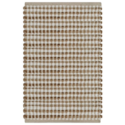 Set Tappeti in Iuta Intrecciati a Mano Naturale e Bianco | homemem39