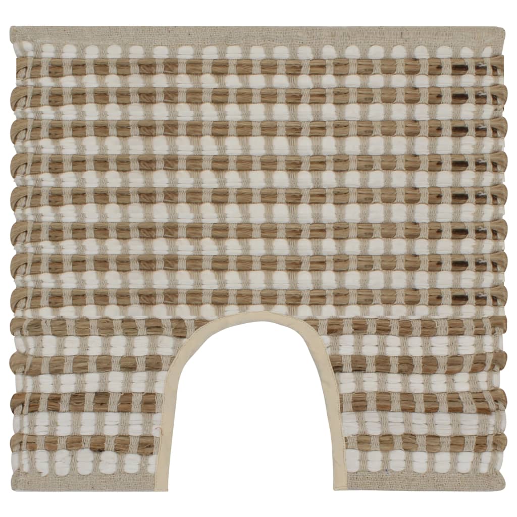 Set Tappeti in Iuta Intrecciati a Mano Naturale e Bianco | homemem39