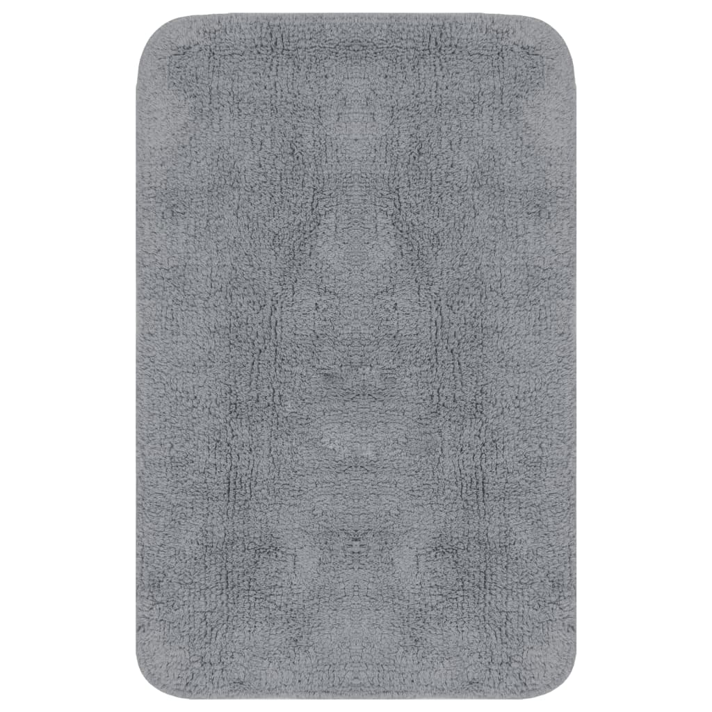 Set Tappetini per Bagno 3 pz in Tessuto Grigio | homemem39