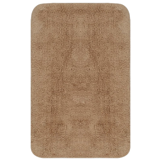 Set Tappetini per Bagno 3 pz in Tessuto Beige - homemem39