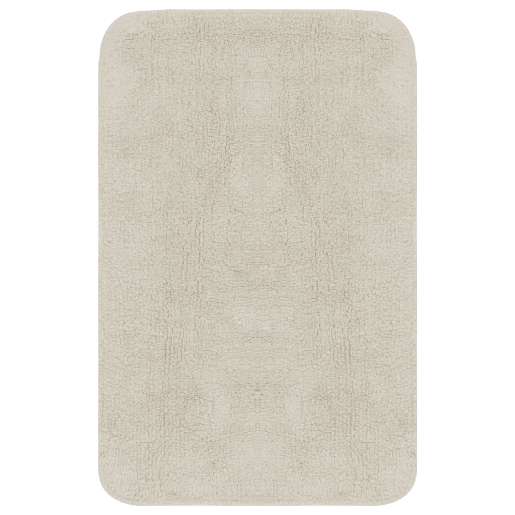 Set Tappetini per Bagno 3 pz in Tessuto Bianco