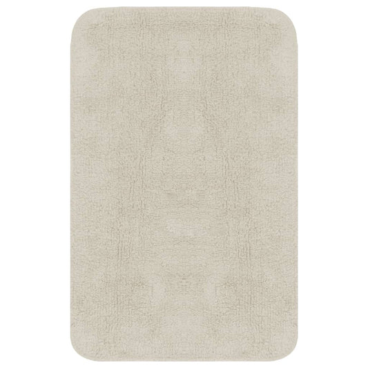 Set Tappetini per Bagno 3 pz in Tessuto Bianco