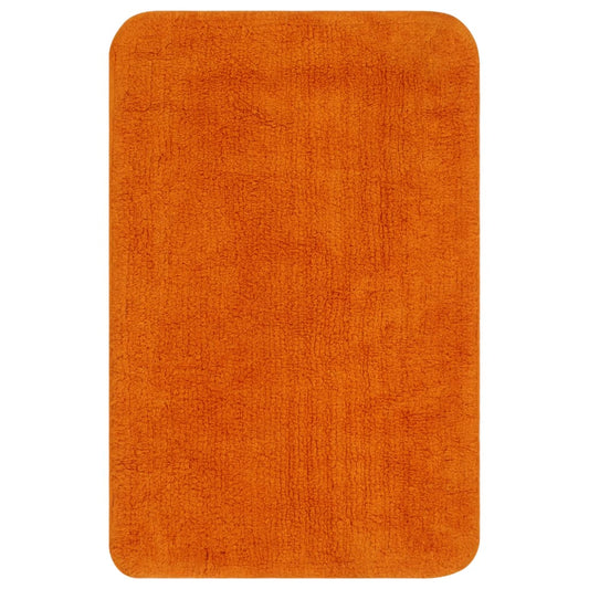 Set Tappetini per Bagno 3 pz in Tessuto Arancione - homemem39