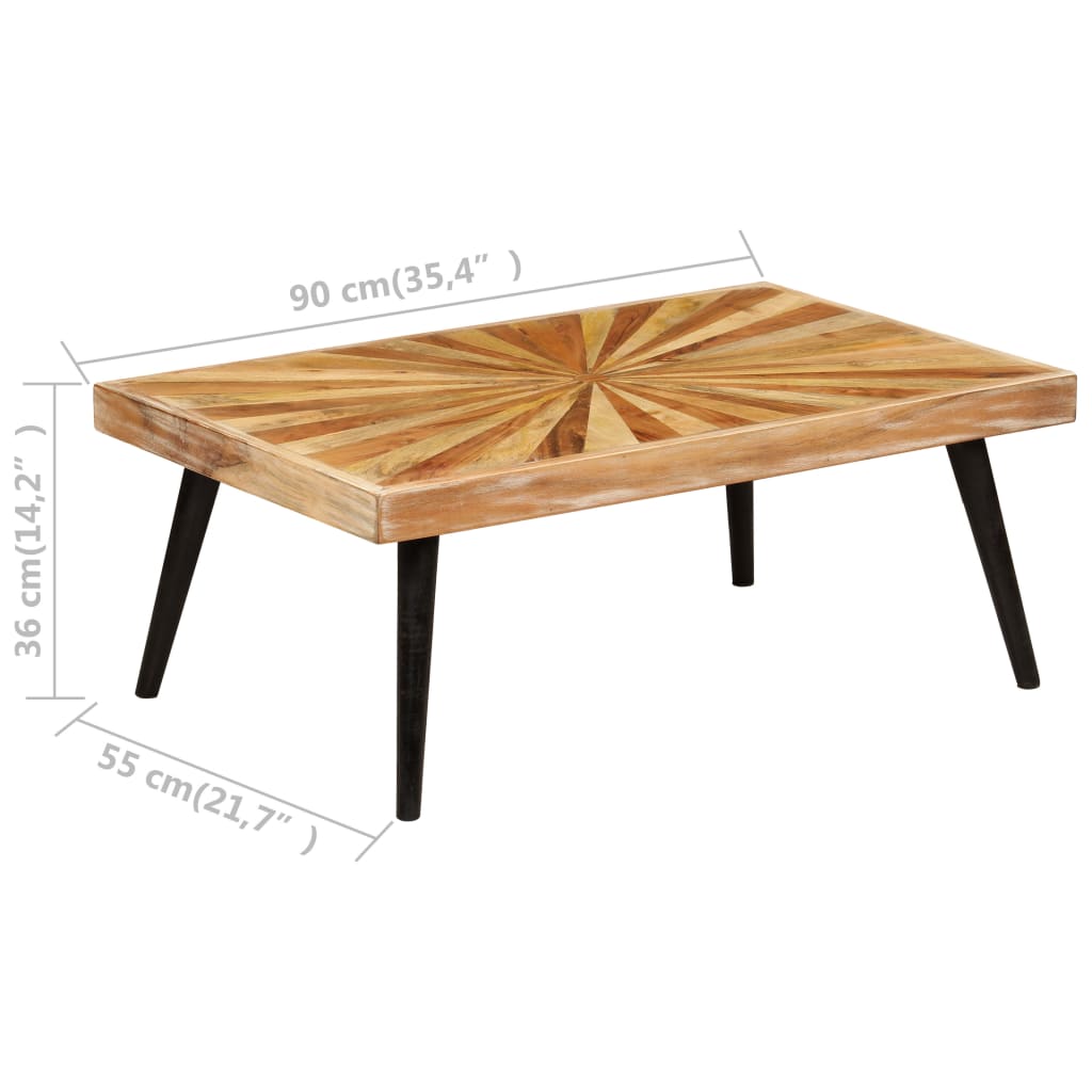 Tavolino da Salotto in Legno Massello di Mango 90x55x36 cm | homemem39