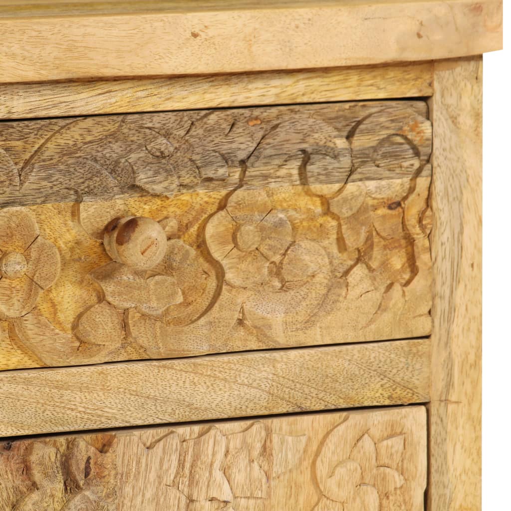 Comodino in Legno Massello di Mango 40x30x50 cm - homemem39