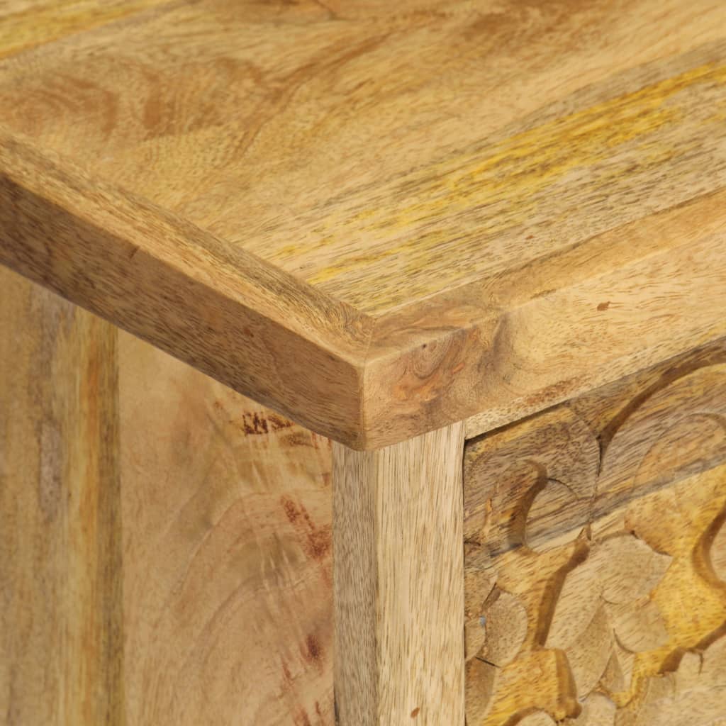 Comodino in Legno Massello di Mango 40x30x50 cm - homemem39