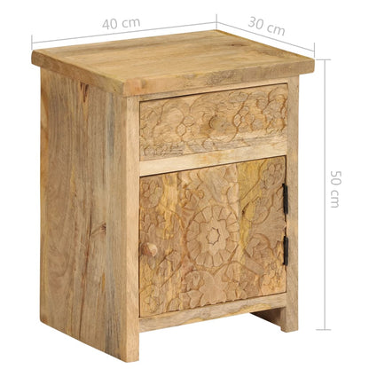 Comodino in Legno Massello di Mango 40x30x50 cm - homemem39