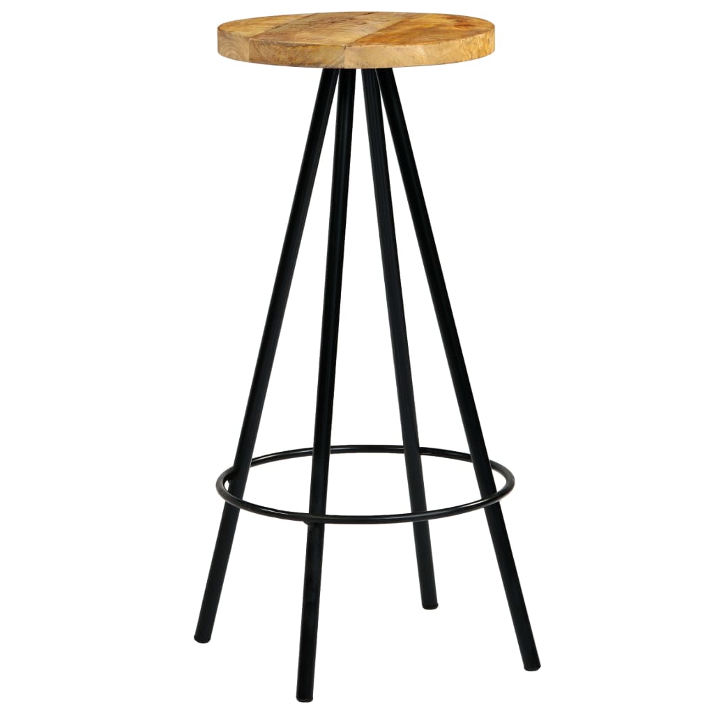 Sgabelli da Bar 4 pz in Legno Massello di Mango - homemem39