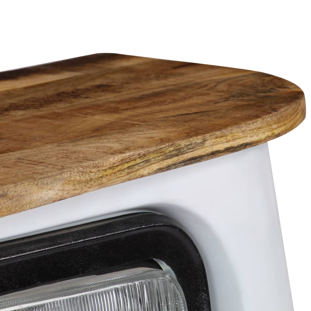 Credenza Camion in Legno Massello di Mango Bianco - homemem39