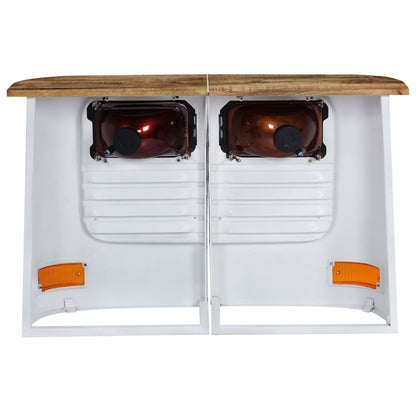 Credenza Camion in Legno Massello di Mango Bianco - homemem39