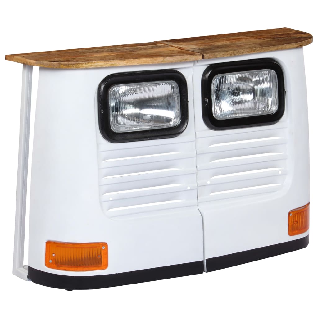 Credenza Camion in Legno Massello di Mango Bianco - homemem39
