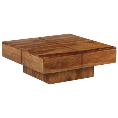 Tavolino da Salotto 80x80x30 cm in Legno Massello di Acacia | homemem39